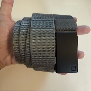 Fairwin Men's Ratchet Casual Belt Gray With Matte Black Buckle